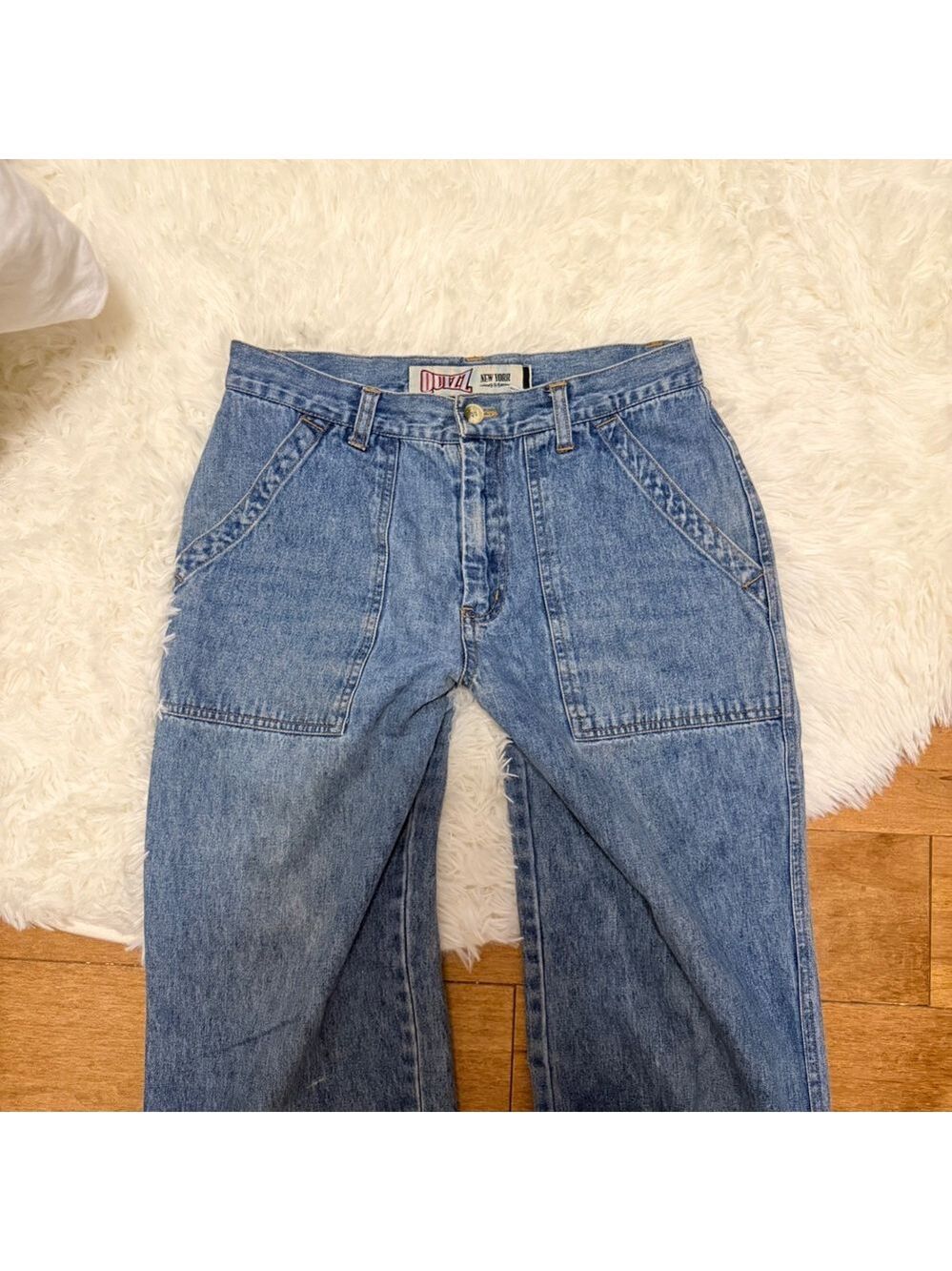 Vintage Quizz New York Wide Leg Carpenter Jeans Baggy Skater Blue Denim Size 5/6 - Picture 4 of 7